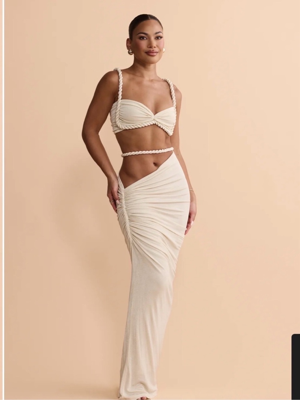 🩶Elegant GRAY Two Piece Maxi-Skirt Set